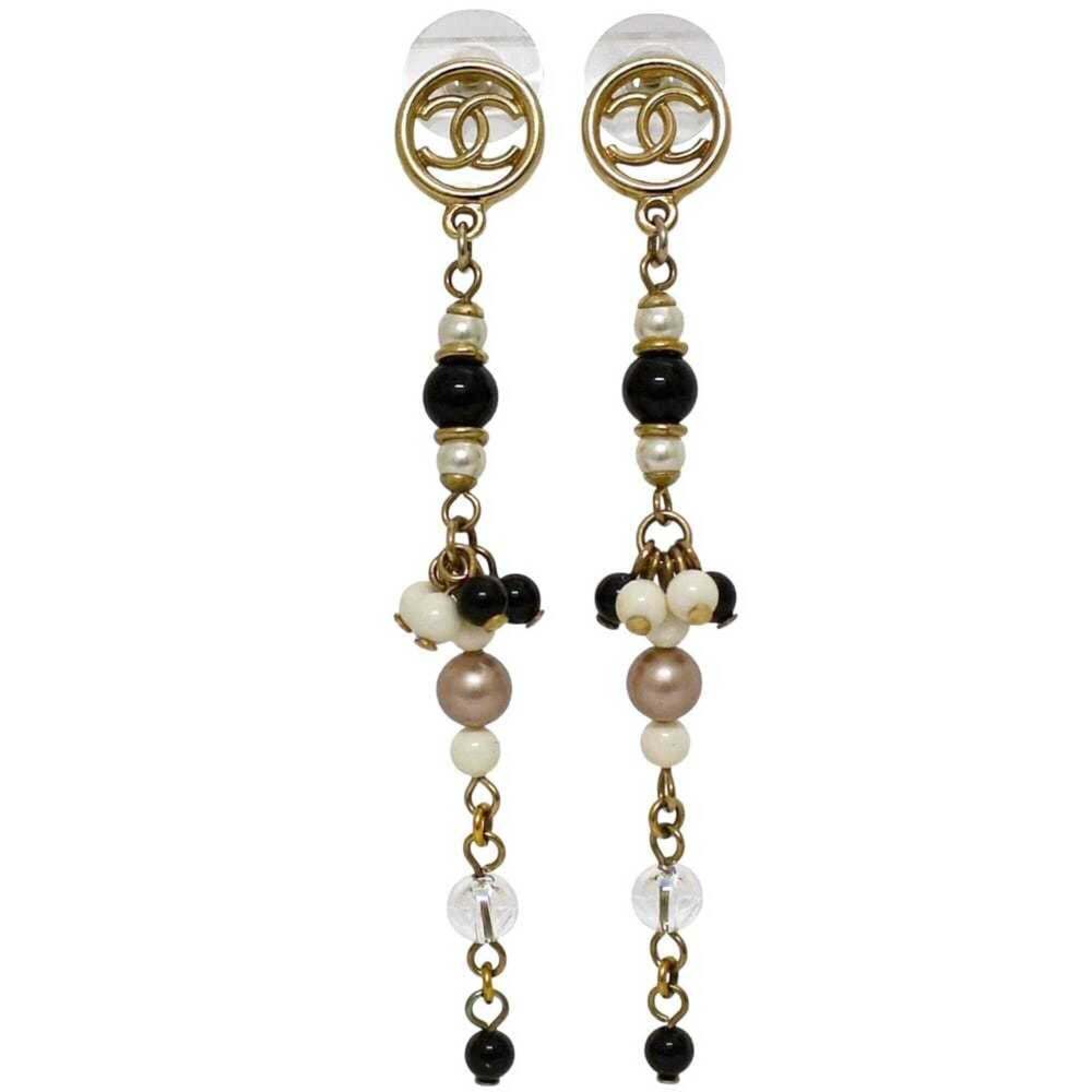 CHANEL Black Pearl Logo Earrings - Picture 2 of 11